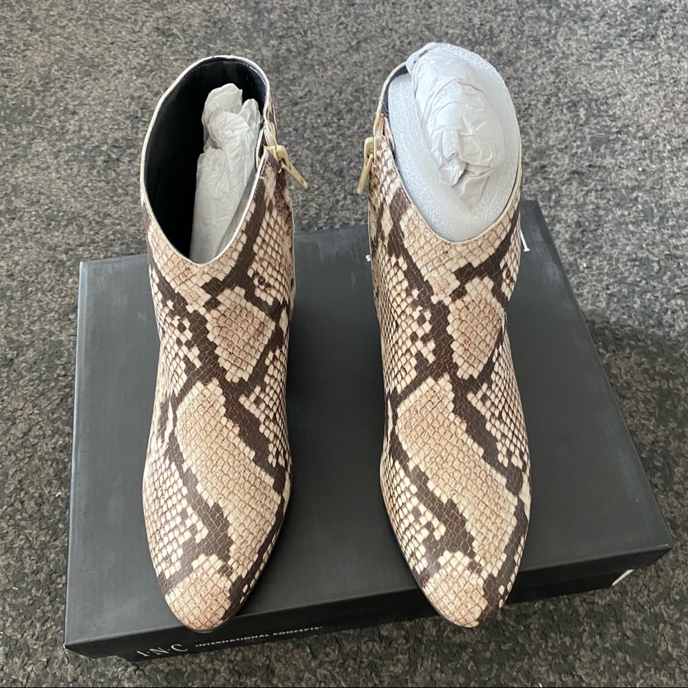 INC Idra Snake Print Ankle Boots - Picture 5 of 8